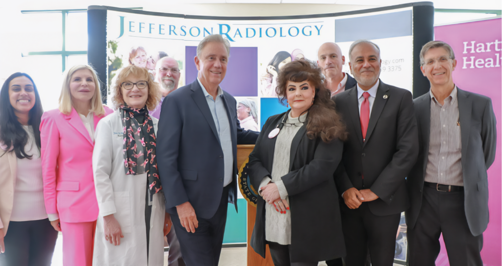 Connecticut Gov. Ned Lamont visited Jefferson Radiology's Farmington outpatient center to raise breast cancer awareness.